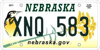 NE license plate XNQ583