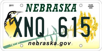 NE license plate XNQ615