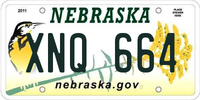 NE license plate XNQ664