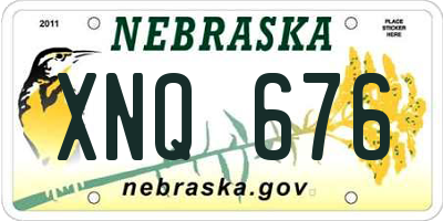 NE license plate XNQ676