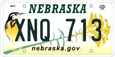 NE license plate XNQ713