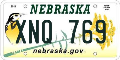 NE license plate XNQ769