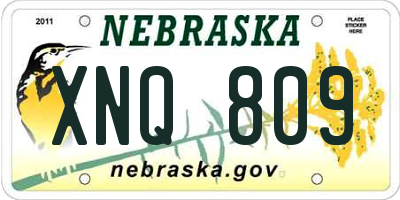 NE license plate XNQ809