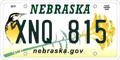 NE license plate XNQ815