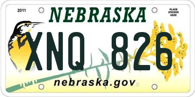 NE license plate XNQ826