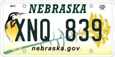 NE license plate XNQ839