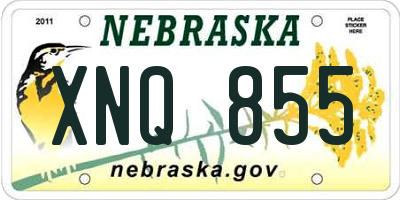 NE license plate XNQ855