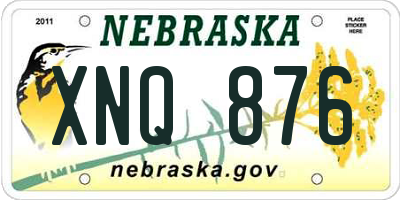 NE license plate XNQ876