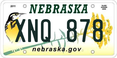NE license plate XNQ878