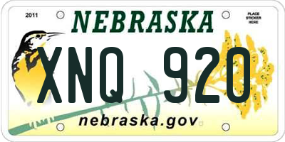 NE license plate XNQ920