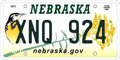 NE license plate XNQ924