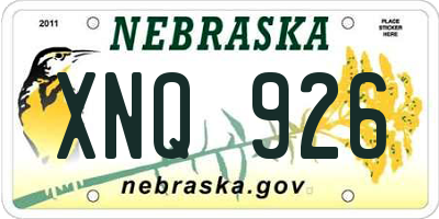 NE license plate XNQ926