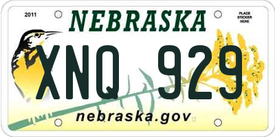 NE license plate XNQ929