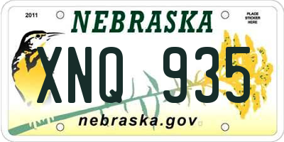 NE license plate XNQ935