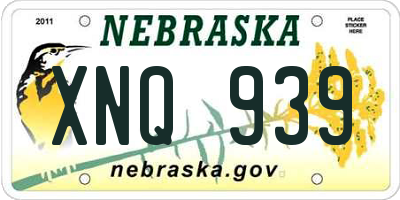 NE license plate XNQ939