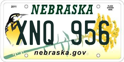 NE license plate XNQ956