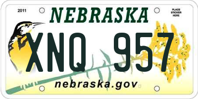 NE license plate XNQ957
