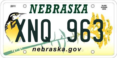 NE license plate XNQ963