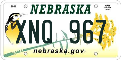 NE license plate XNQ967