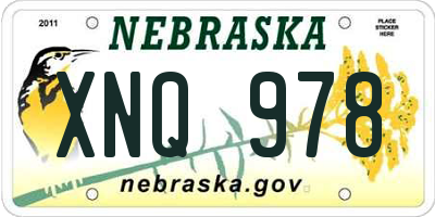 NE license plate XNQ978