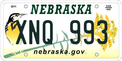 NE license plate XNQ993