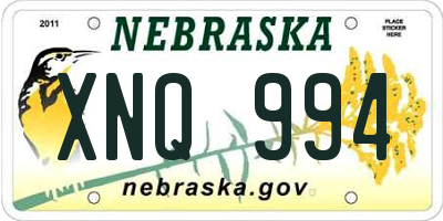 NE license plate XNQ994
