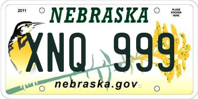 NE license plate XNQ999