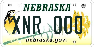 NE license plate XNR000