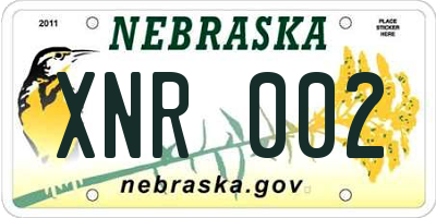 NE license plate XNR002