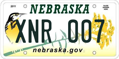 NE license plate XNR007