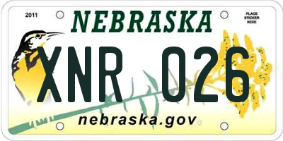 NE license plate XNR026