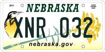 NE license plate XNR032