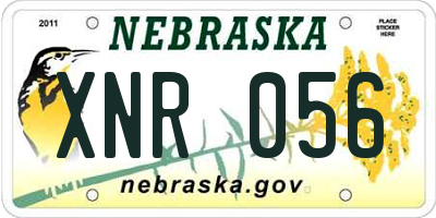 NE license plate XNR056