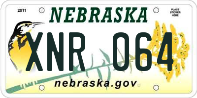 NE license plate XNR064