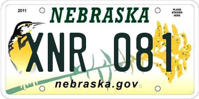 NE license plate XNR081