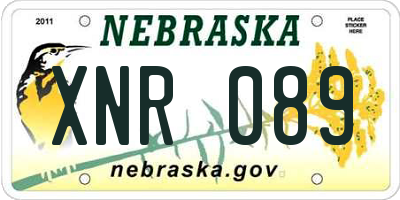 NE license plate XNR089