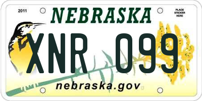 NE license plate XNR099