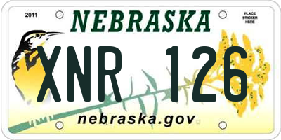 NE license plate XNR126
