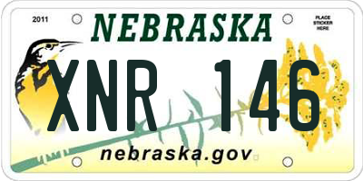NE license plate XNR146