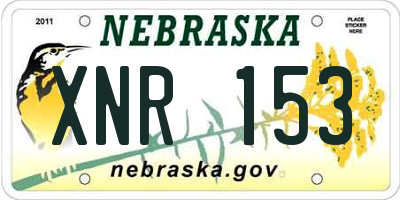 NE license plate XNR153