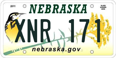 NE license plate XNR171
