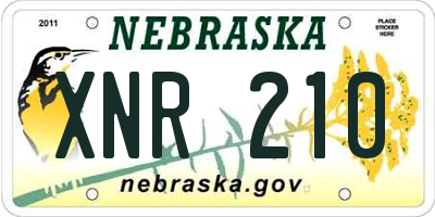 NE license plate XNR210