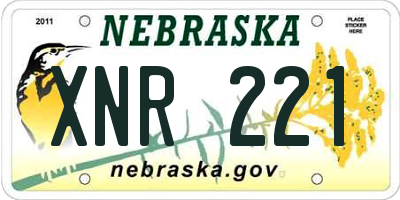 NE license plate XNR221