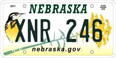 NE license plate XNR246