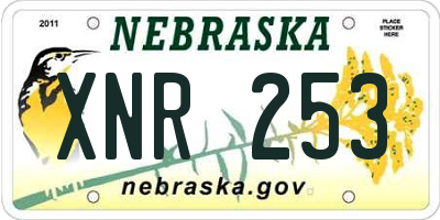 NE license plate XNR253