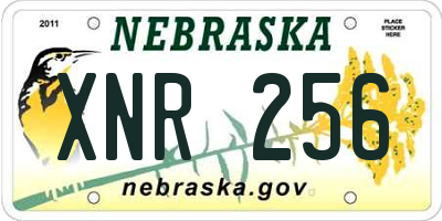 NE license plate XNR256