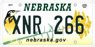 NE license plate XNR266