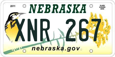 NE license plate XNR267