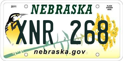 NE license plate XNR268