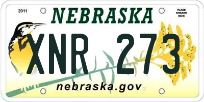NE license plate XNR273